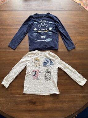 Two (2) Size S P 6-7 Gap Kids GAP WB Harry Potter Quidditch Sigils cotton tees